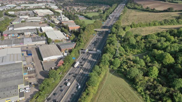 Aerial Motorway Time Lapse in the UK