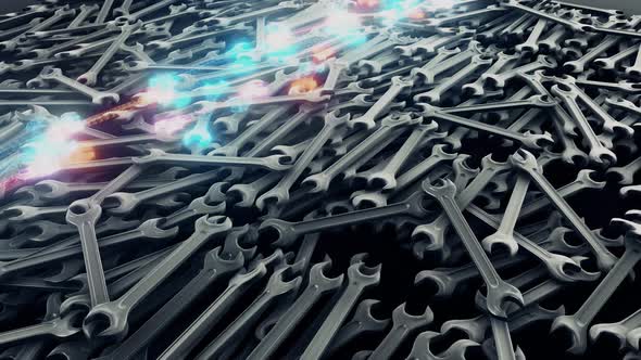 Industrial Wrenchs Mechanical Tools Together 4k alt