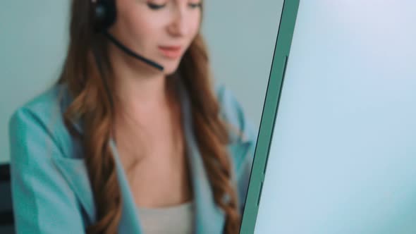 Business People Wearing Headset Working in Office