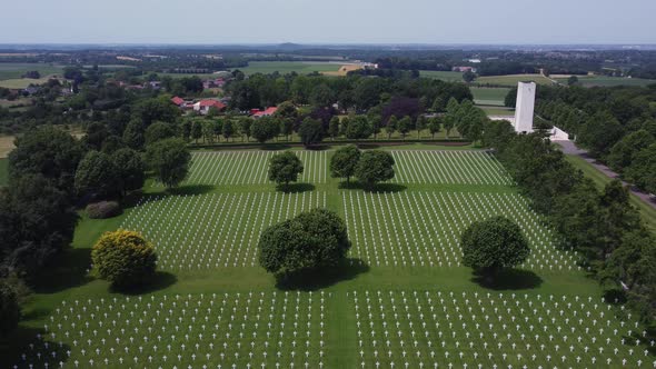 White Crosses at American Military Cemetery in the Netherlands