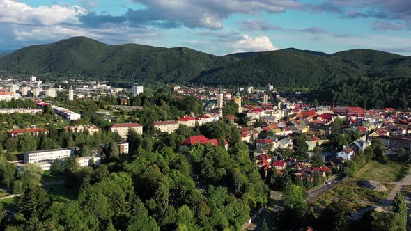 Aerial view of Banska Bystrica city in Slovakia