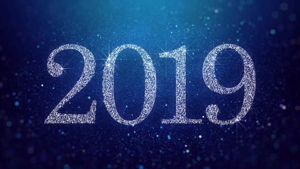 New Year 2019 Blue Background