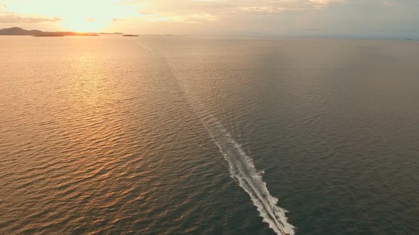 Aerial Sunset Ocean