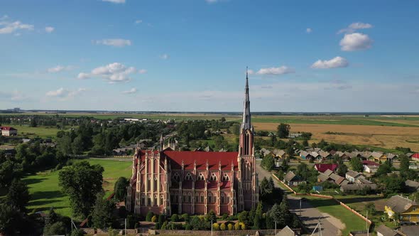 Old Retro Church of the Holy Trinity in Gerviaty, Grodno Region, Belarus