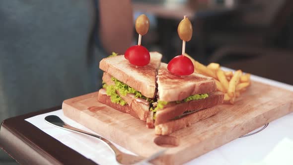 Girl Photographing Food By Phone