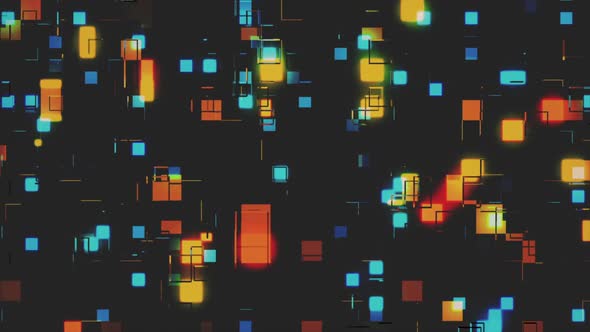 Abstract Flashing Neon City Lights Motion Background Animation