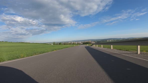 car drive in spring countryside 