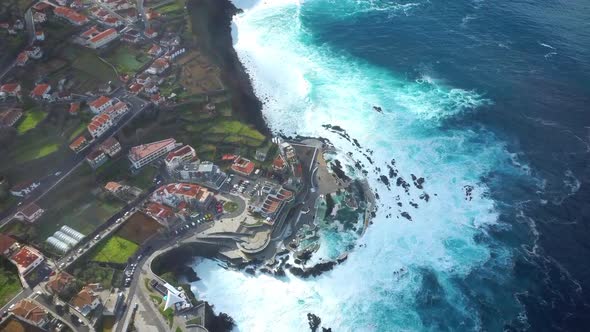 Aerial view of Porto Moniz natural pools, Madeira, Portugal