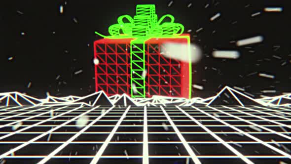 Christmas Outrun Retrowave Background Loop