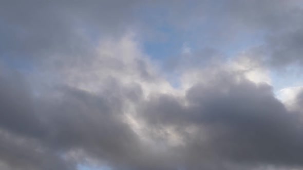Clouds Flying on Blue Sky Background