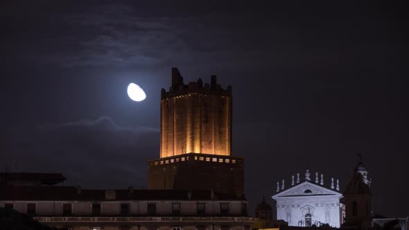 Time lapse of nighttime sky in Rome 