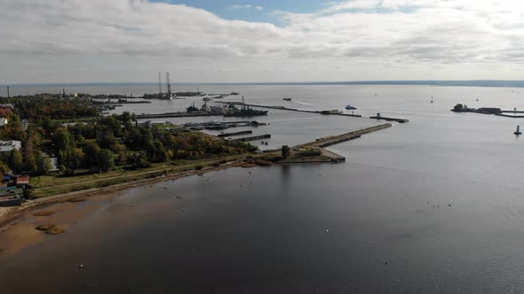 Kronstadt Island with Military Russian Naval Port