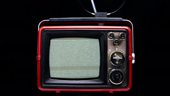 Retro Television with Static on the Screen