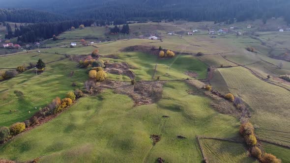 Village In Mountains Aerial V2