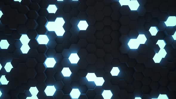 Hexagons Glowing Background 02 - 4K