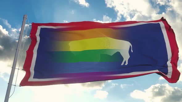 Flag of Wyoming and LGBT