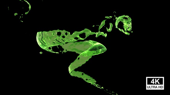 Twisted Green Color Water Splash V3 4K