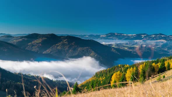 Clouds Are Moving in a Mountain Valley