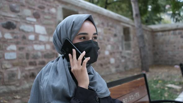 Muslim Girl Talking Phone