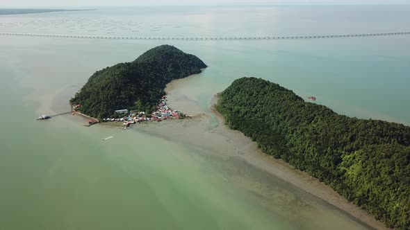 Aerial view Pulau Aman and Pulau Gedung