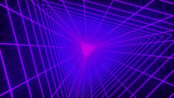 Rotating Purple Grid Tunnel Triangle