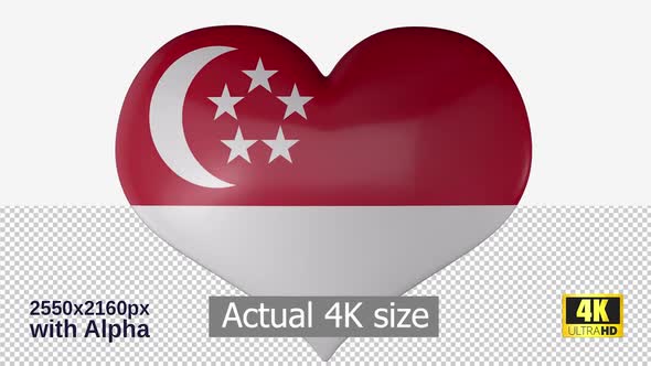 Singapore Flag Heart Spinning