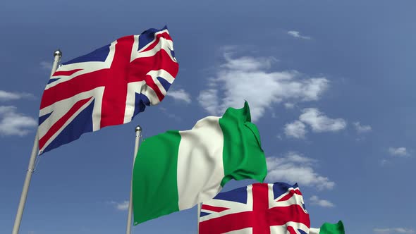 Flags of Nigeria and the United Kingdom