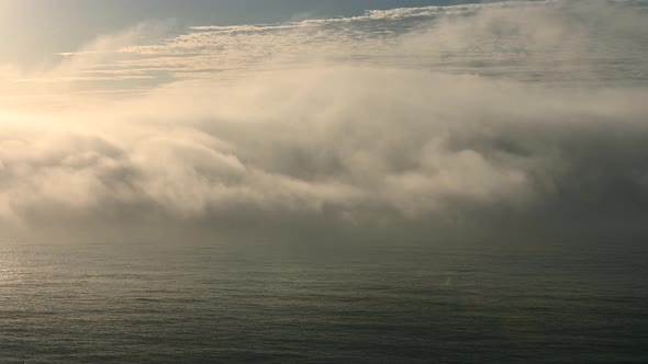 Rolling Californian Coastal Fog and Pacific Ocean