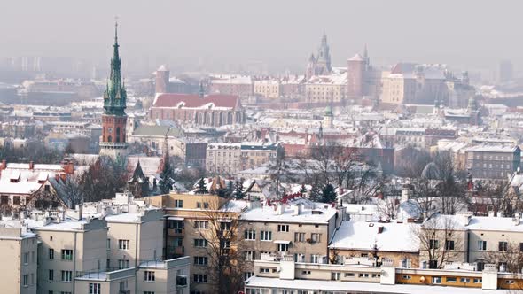 View of Wawel Royal Castle From Krakus Mound the Highest Point in the City of Krakow