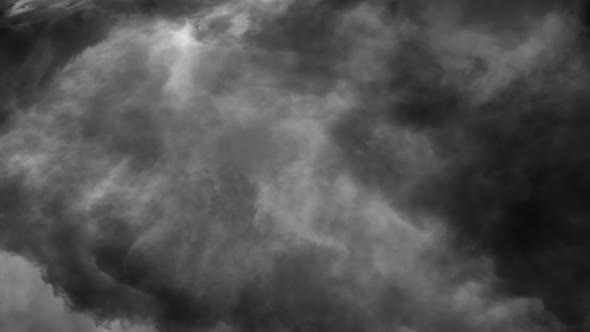 ark cumulonimbus clouds in dark  sky, point of view