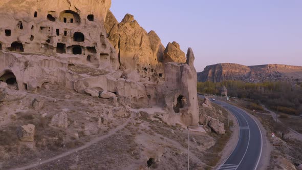 Ancient Cave Town at Cappadocia, Turkey.