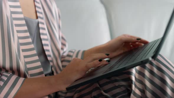 Student Using Laptop Pad Browsing Internet