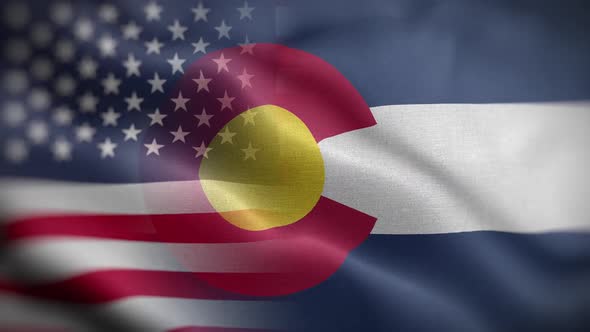 Colorado State Usa Mixed Flag Front HD