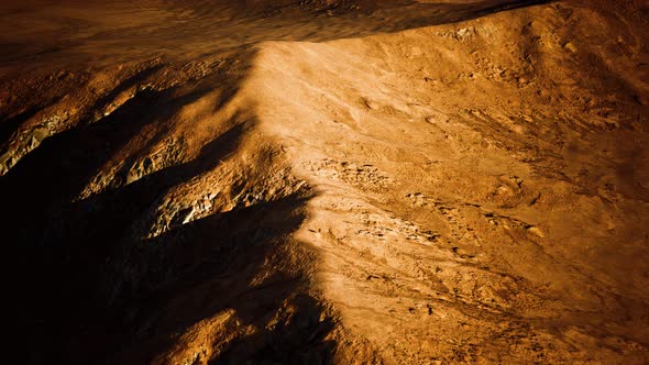 Aerial View of Red Desert with Sand Dune