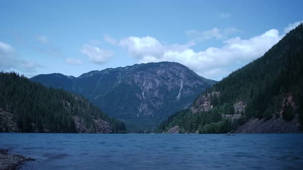 Time Lapse of from the south shore looking north of Diablo Lake, North Cascade Highway