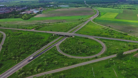 Aerial View Of Highway Interchange Ukraine