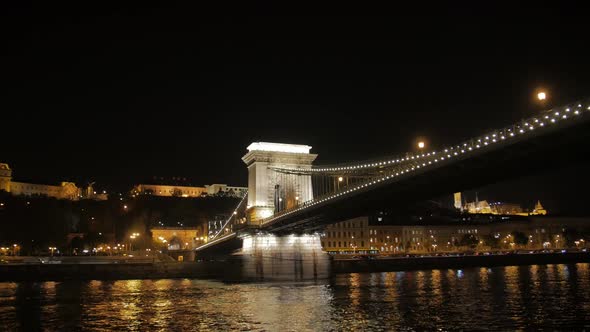 Night Illumination Bridge Timelapse