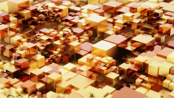 Golden Cubes Seamless  Animation Loop Background