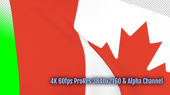 Canada waving flag transition with alpha channel alt