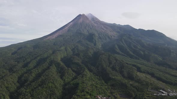 Scenic view in Merapi Mountain, one of popular destination in Yogyakarta, Indonesia.