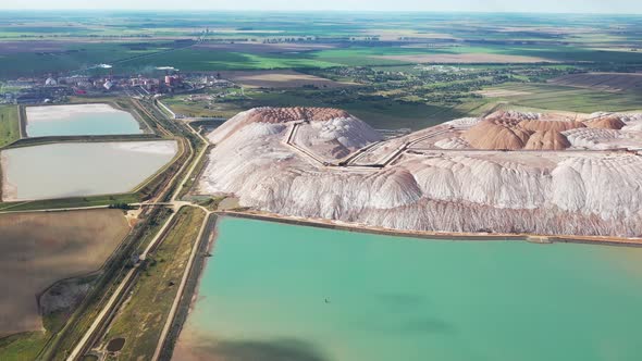 Mountains of Products for the Production of Potash Salt and Artificial reservoirs.Salt Mountains