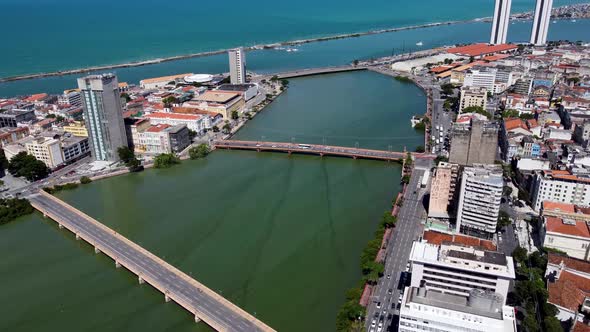 Landmark of Northeast Brazil. Historic centre of coast city of Recife, state of Pernambuco, Brazil.