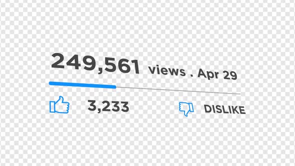 Videos View Counter Counting Social Media Like Comment with Alpha alt