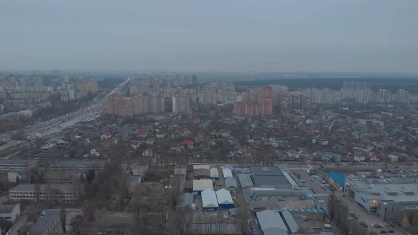 Evening City Cars Houses Apartments