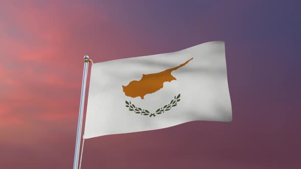 Flag Of Cyprus Waving