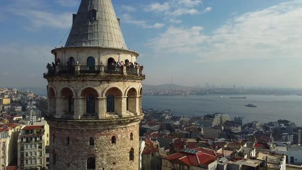 Tourists at Galata Tower