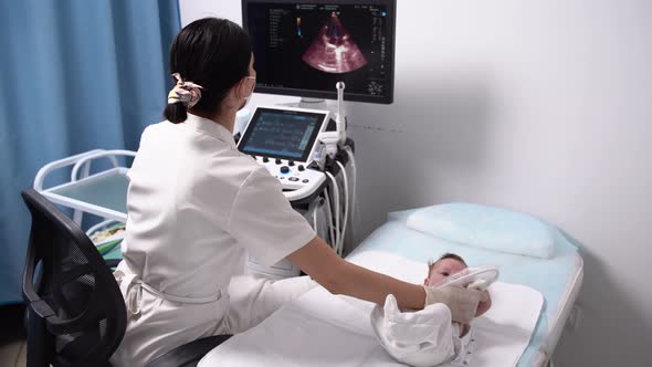 Ultrasound Examination of a Newborn Baby