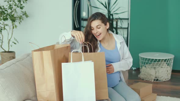 Happy Female Shopper Shopping Online