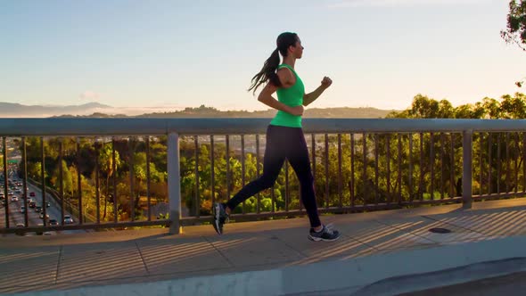 Athletic Woman Running Slow Motion