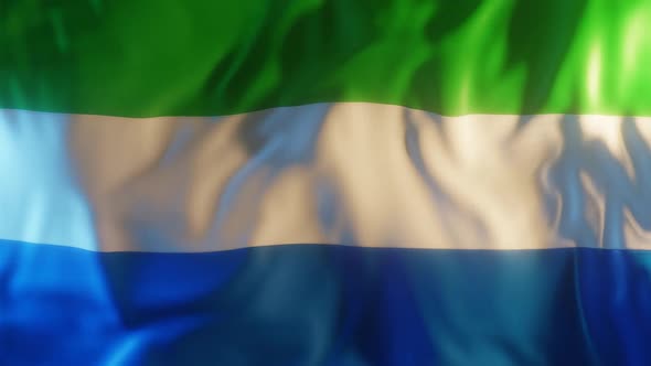 Sierra Leone Flag with Edge Bump